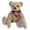 Clemens Marlin limited edition 40cm mohair teddy bear with mocha satin bow, fully jointed collectible