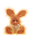 Charlie Bears Butternut plush bunny in bright orange and yellow long-pile fur, soft and cuddly