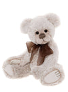 Charlie Bears Crabby teddy bear 33cm from 2026 Plush Collection in beige plush with white tipping, fully jointed with brown ribbon and hand embroidered nose