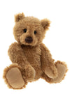 Charlie Bears Huggable Harry plush teddy bear in caramel brown with jointed limbs and hand-embroidered nose