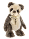 Charlie Bears Ticklish teddy bear in soft cream and brown plush with an ivory sheer ribbon and vintage-style key charm, 29cm.