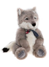 Charlie Bears Timberwolf plush wolf teddy bear with soft grey fur and realistic features