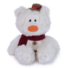 GUND Philbin snowman plush teddy bear 30cm wearing a red cable-knit scarf, brown hat and brown buttons.