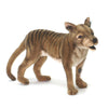 Hansa Tasmanian Tiger plush toy with soft brown fur, striped back markings, and realistic tail.
