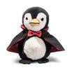 Steiff Nibble 15cm vampire penguin plush with removable black cape and hood