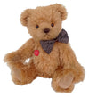 Teddy Hermann Alfredo limited edition teddy bear made from pale cinnamon mohair with a corduroy bow