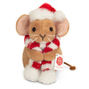 Teddy Hermann Christmas mouse soft toy wearing a festive hat and scarf.