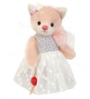 Teddy Hermann Gwendolin rose-coloured mohair cat with polka-dot tulle outfit and flowers in her hair