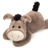 Teddy Hermann lying donkey plush toy, 38 cm, soft fur and embroidered features