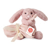 Teddy Hermann rabbit soft toy with a cosy comfort blanket, a sweet cuddly gift for babies and newborns