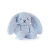 OB Designs Little Baxter Bunny plush toy – blue cuddly bunny, 25cm, ultra-soft Vegan Angora fabric, weighted and baby-safe.