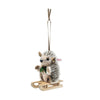 Sledding hedgehog ornament