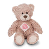 A plush teddy bear with soft pink fur perfect for adults and children