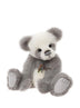 Anniversary Bronte by Charlie Bears, a soft grey-and-white plush panda with hand-embroidered features and necklace, created for the 20th Anniversary collection