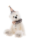 Charlie Bears Colvig white clown bear from the Isabelle Collection, handcrafted in mohair and alpaca, limited edition collectible