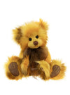 Charlie Bears Cuddlesworth yellow and brown plush teddy bear, soft, fluffy, and fully cuddly