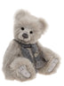 Charlie Bears Elf Dust 43cm grey plush bear with silver shimmer and scarf