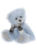 Charlie Bears Hyacinth teddy bear from the Plumo Collection in powder blue long-pile plush with mohair and alpaca detailing and a decorative scarf, 41cm.