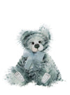 Charlie Bears Mint Humbug panda in soft mint plush with humbug-style stripes, green embroidered nose and sheer light blue bow, 33cm
