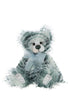 Charlie Bears Mint Humbug panda in soft mint plush with humbug-style stripes, green embroidered nose and sheer light blue bow, 33cm