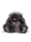 Charlie Bears Moonbeams rabbit in grey plush with white tipping, pink nose, organza bow, 38cm