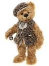 Charlie Bears Mr Higgins 2026 Isabelle Collection limited edition mohair bear in honey-brown tones wearing waistcoat, hat and holding pocket watch accessory, fully jointed collectable teddy bear