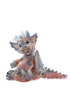 Charlie Bears Nova plush dragon in pink and blue with wings and heart pendant.