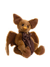Charlie Bears Pippy Strell plush bat with oversized ears, wings and brown bow.