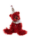 Charlie Bears Skelton red clown bear from the Isabelle Collection, handcrafted in mohair and alpaca, limited edition collectible