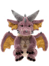Charlie Bears Sorrel Firedrake dragon from the Signature Collection, featuring detailed wings, impressive horns, back spikes, long tail and decorative necklace, 32cm