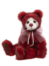Charlie Bears Sugar Cookie 33cm burgundy plush bear with burgundy bow