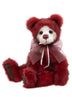Charlie Bears Sugar Cookie 33cm burgundy plush bear with burgundy bow