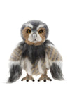 Charlie Bears Wing Commander Swift collectible owl from the 2026 Plush Collection with soft grey and amber plush and expressive golden eyes