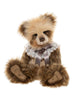 Charlie Bears Year Bear 2026 official collectable teddy bear in brown, caramel and cream plush with lace collar and bow