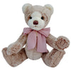 Clemens Marlie 40cm jointed teddy bear with brown tipped plush fur and pink bow
