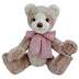 Clemens Marlie 40cm jointed teddy bear with brown tipped plush fur and pink bow