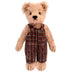 Clemens Small Teddy Finn limited edition mohair teddy bear wearing check dungarees with button details