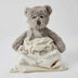 Darcy weighted comfort bear made from soft ruffle fur with cotton travel pouch