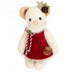 Francesca Christmas Mouse by Teddy Hermann, Limited Edition 2024, 14cm mohair mouse in red Christmas dress