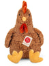 Gloria soft plush hen by Teddy Hermann with fluffy feathers, red comb and detailed farmyard design.