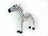 Hansa 17cm zebra plush soft toy with realistic black and white stripes, standing pose, lifelike design for collectors and children