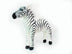 Hansa 17cm zebra plush soft toy with realistic black and white stripes, standing pose, lifelike design for collectors and children