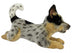 Hansa Blue Heeler puppy laying down plush toy with soft mottled blue-grey fur and lifelike detail.