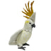 Hansa Citron Crested Cockatoo plush toy with soft white feathers, bright orange crest, and lifelike details.