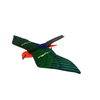 Hansa flying king parrot plush toy with elastic loop and ring for hanging, realistic green and red soft bird