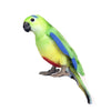 Hansa Orange Breasted Parrot plush toy with bright orange chest and green feathers, realistic soft bird replica.