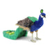 Hansa Peacock plush toy with vibrant blue and green feathers and lifelike fanned tail.