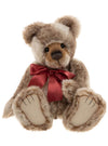 Hughes Charlie Bears plush Tinkler teddy bear 37cm with brown and cream fur, satin bow and hidden jingle bell inside
