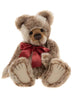 Hughes Charlie Bears plush Tinkler teddy bear 37cm with brown and cream fur, satin bow and hidden jingle bell inside