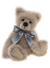 Jackson Charlie Bears growler teddy bear with beige curly plush fur and grey bow, 41cm